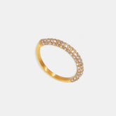 18K Gold-Plated Inlaid Zircon Ring White OutfitFlow