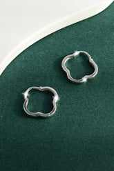 925 Sterling Silver Inlaid Zircon Earrings Silver One Size OutfitFlow