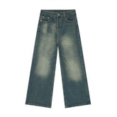 Wide Leg Jeans with Pockets Air Force Blue L OutfitFlow