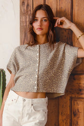 SO ME Leopard Print Button Front Sweater Cardigan LEOPARD OutfitFlow