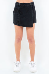 American Bazi Cargo Pocket Mini Skirt Black OutfitFlow