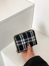 Plaid Polyester Card Case Black One Size OutfitFlow