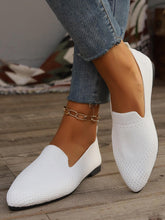 Point Toe Mesh Flats Slip-Ons White OutfitFlow