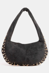 Fame Metallic Studded Faux Suede Hand Bag GBK One Size OutfitFlow