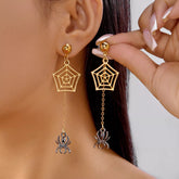 18K Gold-Plated Spider Drop Earrings Gold One Size OutfitFlow