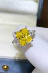 5 Carat Moissanite 925 Sterling Silver Ring Canary Yellow OutfitFlow
