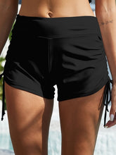FAM-FAM Drawstring Mid-Rise Waist Swim Shorts Black OutfitFlow