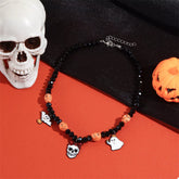 Halloween Skull Ghost Charm Necklace Style A One Size OutfitFlow