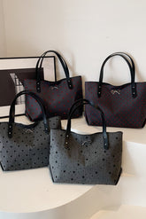 Polyester Bow Polka Dot Tote Bag Bow Tie One Size OutfitFlow