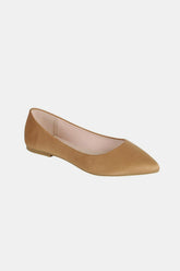 Forever Link Pointy Toe Slip On Flat Loafers Tan OutfitFlow