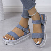 Braided Platform Sandals Light Blue OutfitFlow