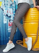 Printed High Waist Skinny Leggings Stripe OutfitFlow