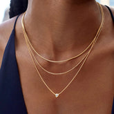 18K Gold-Plated Layered Necklace Gold One Size OutfitFlow