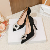 Point Toe Stiletto Pumps Black OutfitFlow