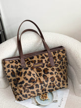Leopard Faux Fur Tote Bag with Coin Purse Brown One Size OutfitFlow