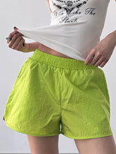 Elastic Waist Active Shorts Green OutfitFlow