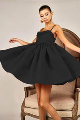 BiBi Ruffled Edge Sweet Heart Neck Sleeveless Tulle Dress BLACK OutfitFlow