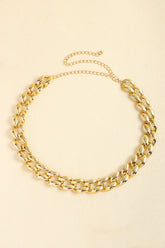 1" Width Acrylic Curb Chain Belt Gold One Size OutfitFlow