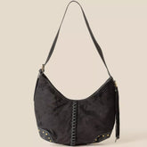 Fame Braided Detail Hobo Shoulder Bag BK One Size OutfitFlow