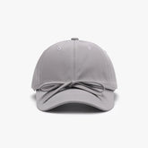 Tied Bow Cotton Baseball Cap Gray One Size OutfitFlow
