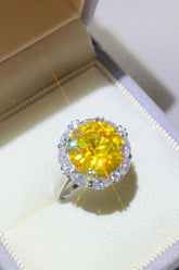 5 Carat Moissanite 925 Sterling Silver Ring Yellow OutfitFlow