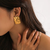 18K Gold-Plated Square Earrings Gold One Size OutfitFlow