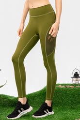 High Waist Slim Fit Long Sports Pants Matcha Green OutfitFlow
