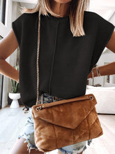 Cap Sleeve Sweater Vest Black OutfitFlow