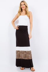 Celeste Full Size Leopard Color Block Tube Maxi Dress Plus Size Black OutfitFlow