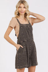 Mittoshop Textured Knotted Wide Strap Overalls Black OutfitFlow