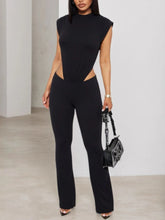 Cutout Sleeveless Bodysuit and Pants set Black OutfitFlow