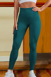 Wide Waistband Sports Leggings Teal OutfitFlow