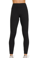 Zenana Microfiber Waistband Leggings BLACK OutfitFlow