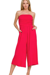 Zenana Double Layered Strapless Tube Top Jumpsuit RUBY OutfitFlow