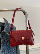 PU Leather Texture Crossbody Bag Red One Size OutfitFlow
