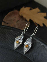 Alloy Rhinestone Leaf Shape Earrings Yellow One Size OutfitFlow