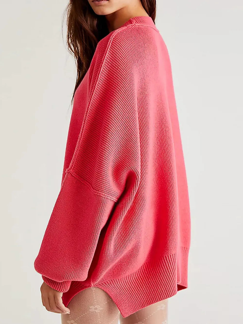 Round Neck Long Sleeve Sweater Strawberry OutfitFlow