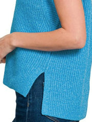 Zenana Oversized Sweater Vest with Side Slit OutfitFlow