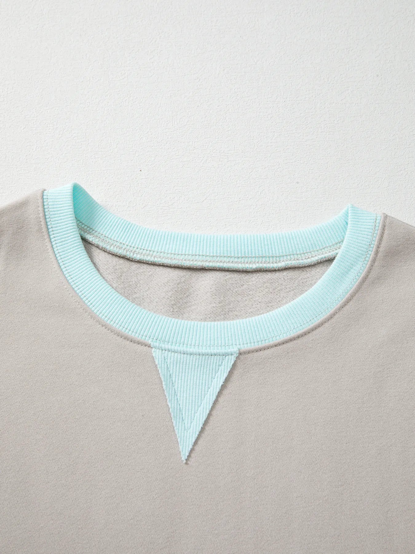 Striped Colorblock Patchwork Drop Shoulder Sweatshirt Trendsi