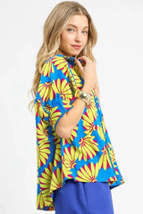 Umgee Printed Button-Up Relaxed Shirt OutfitFlow