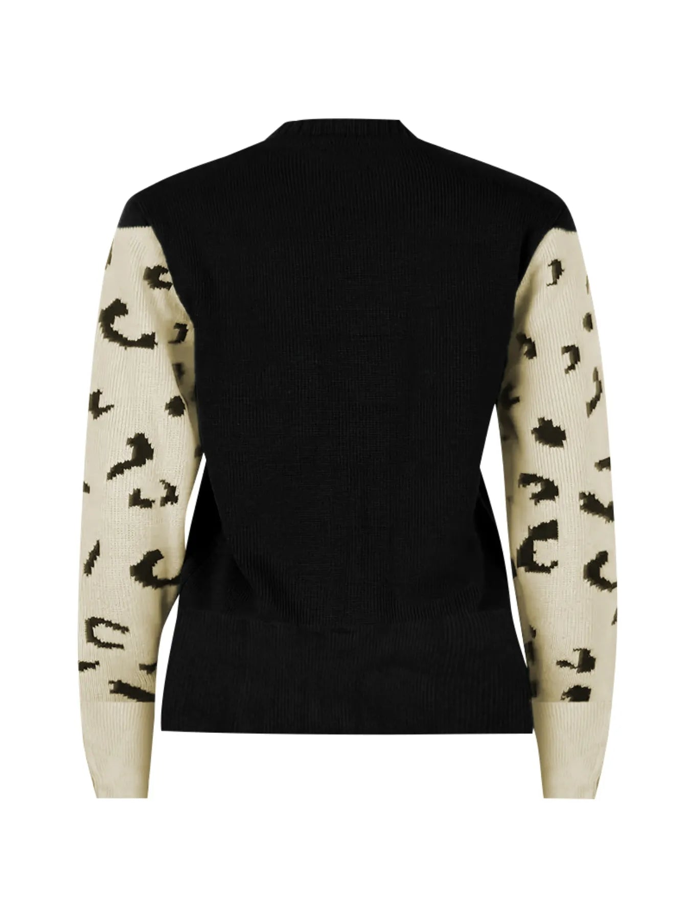 Leopard Round Neck Sweater OutfitFlow
