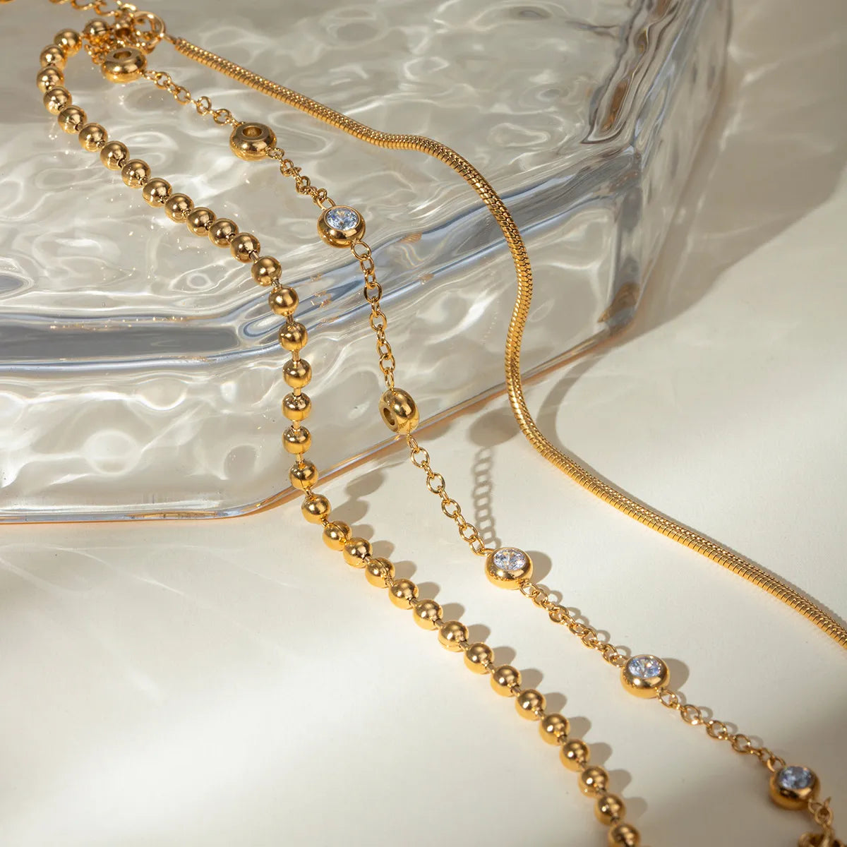 18K Gold-Plated Layered Inlaid Zircon Bracelet OutfitFlow