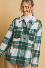 Love Tree Plaid Button Up Jacket