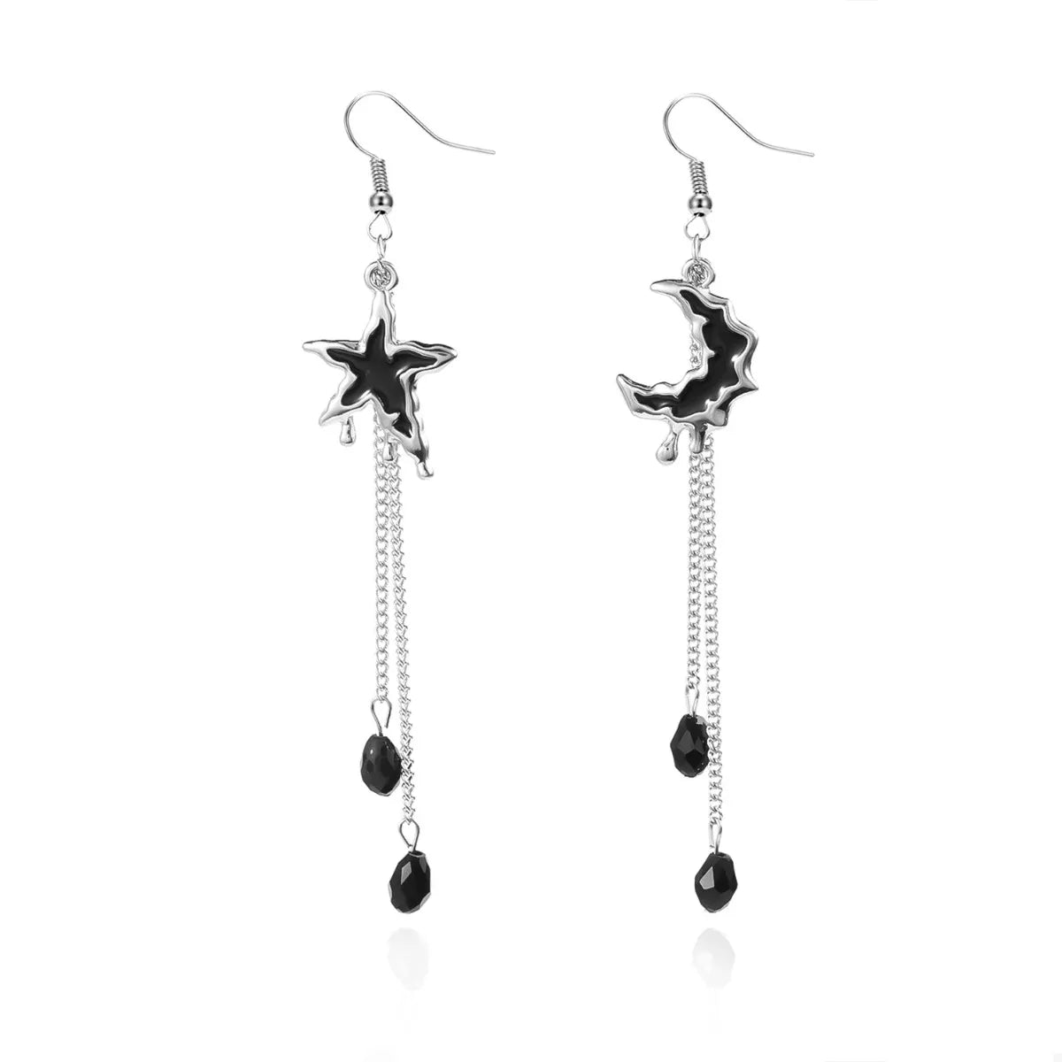 Star & Moon Chain Drop Earrings OutfitFlow