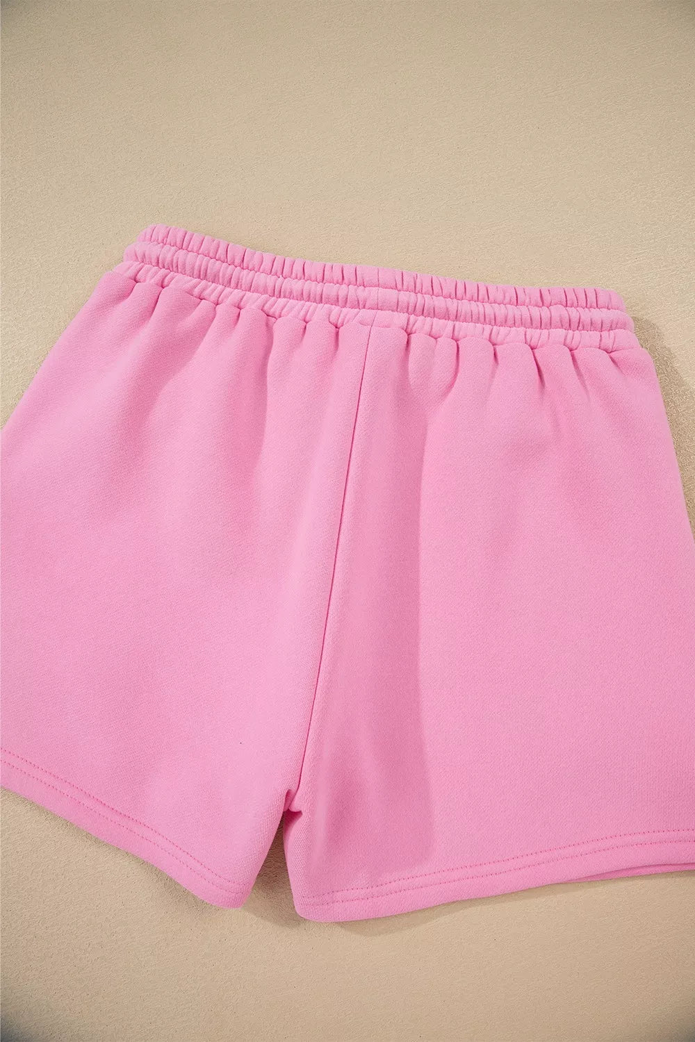 Color Block Sweatshirt and Elastic Waist Shorts Set OutfitFlow