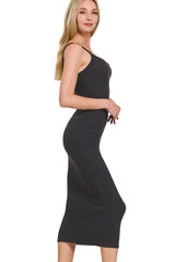 Zenana Ribbed Bodycon Midi Dress OutfitFlow
