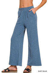Zenana Cotton Slub Wide Leg Pants OutfitFlow