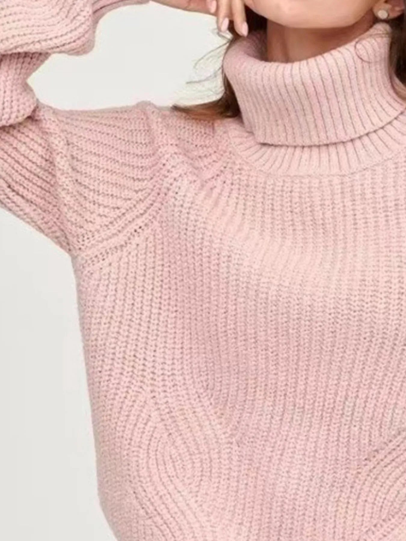 Turtleneck Long Sleeve Sweater OutfitFlow