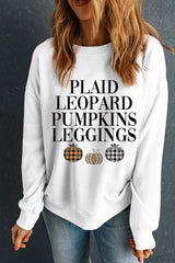 Outfit Flow - Letter Graphic Round Neck Long Sleeve Sweatshirt