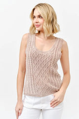 And The Why Washed Scoop Neck Sweater Tank Taupe OutfitFlow